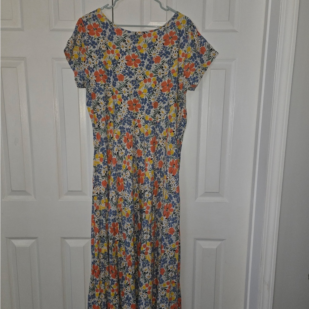 Chaps Multicolor Floral Midi Dress - Picture 2 of 3